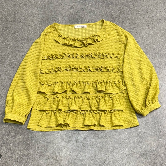 Tops - Yellow Ruffled Women's Top